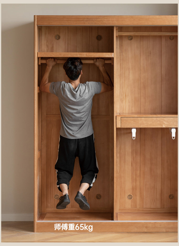 Cherry Wood Retro Wardrobe Sliding Door.
