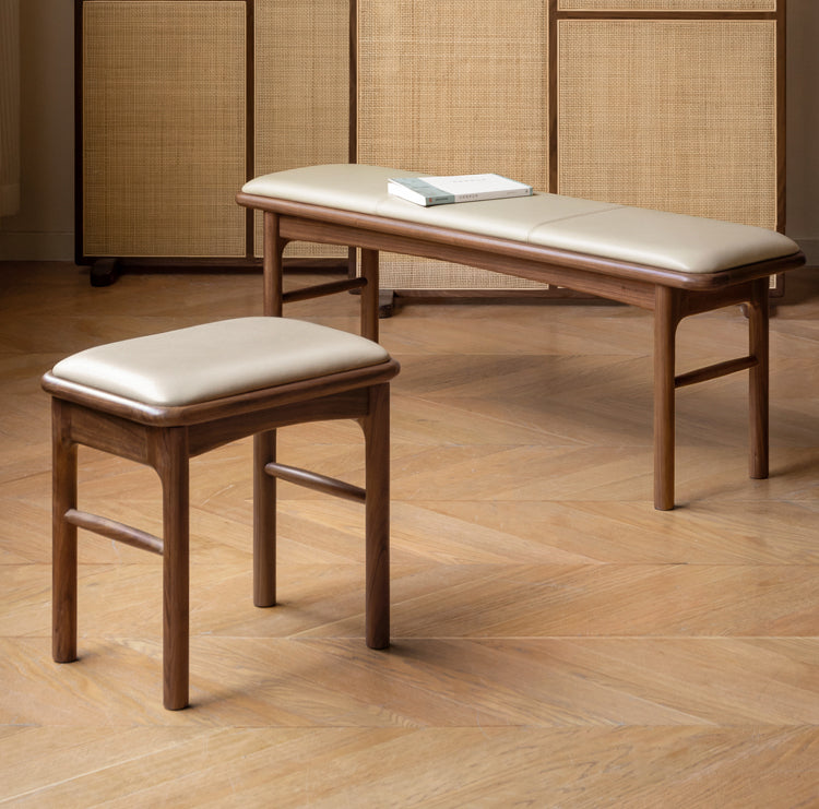 Black Walnut, Oak Solid Wood bench, Tea Stool