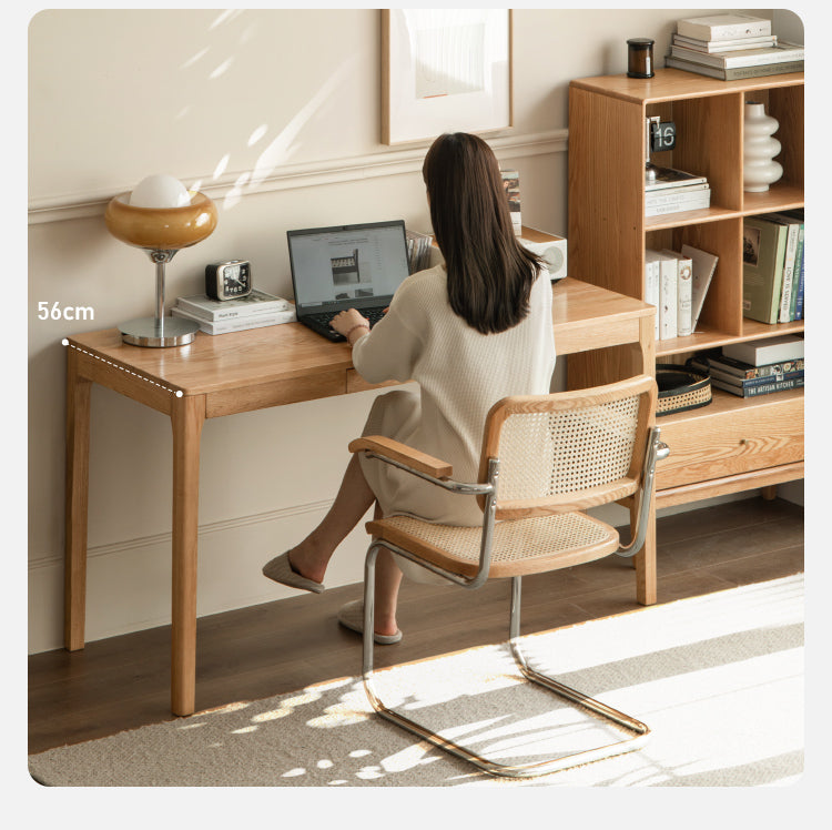 Oak, Beech Solid Wood Shelves Office Desk