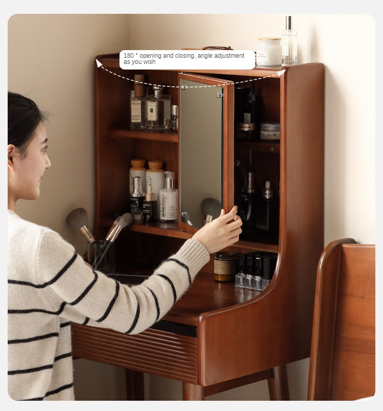 Poplar Solid Wood Retro Makeup Table.