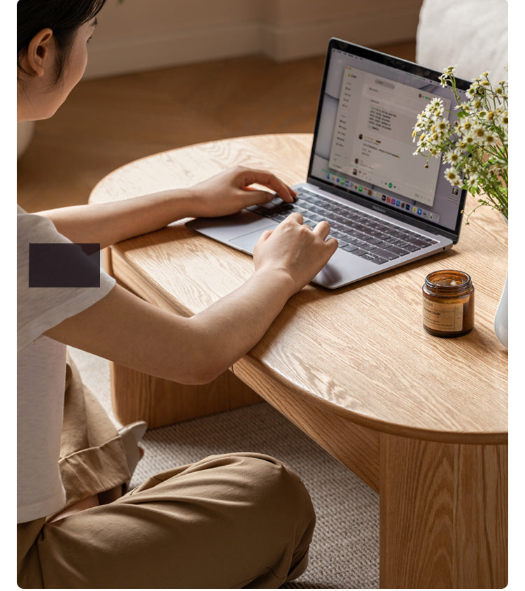 Oak, Beech Solid Wood Storage Coffee Table
