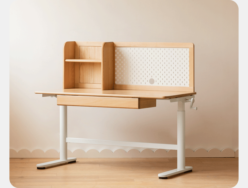 Beech Solid Wood Hand-Cranked Lifting Table Board Shelf DIY