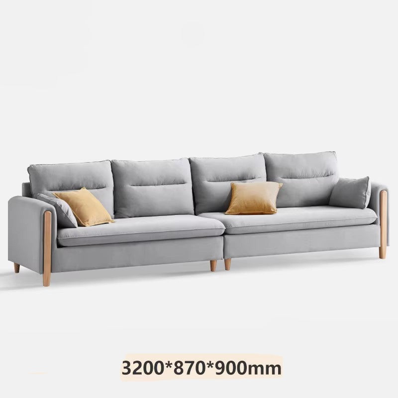 Luxury fabric sofa oak solid wood+