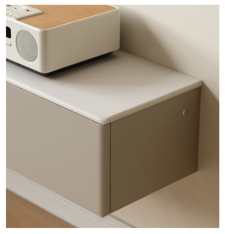 Poplar Solid Wood Wall Mounted TV Cabinet with Light.