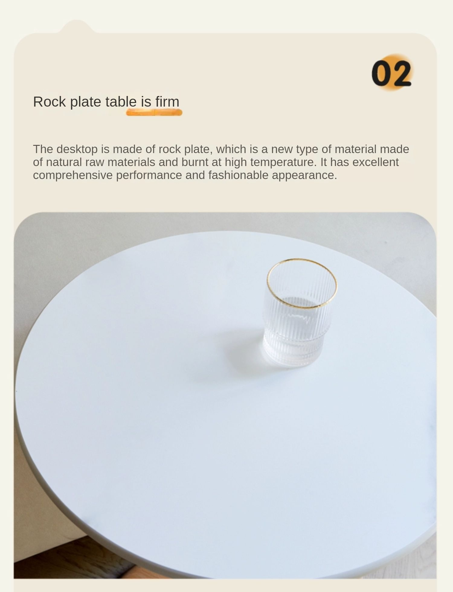 Beech Solid Wood Coffee Table Slate Side Table Combination