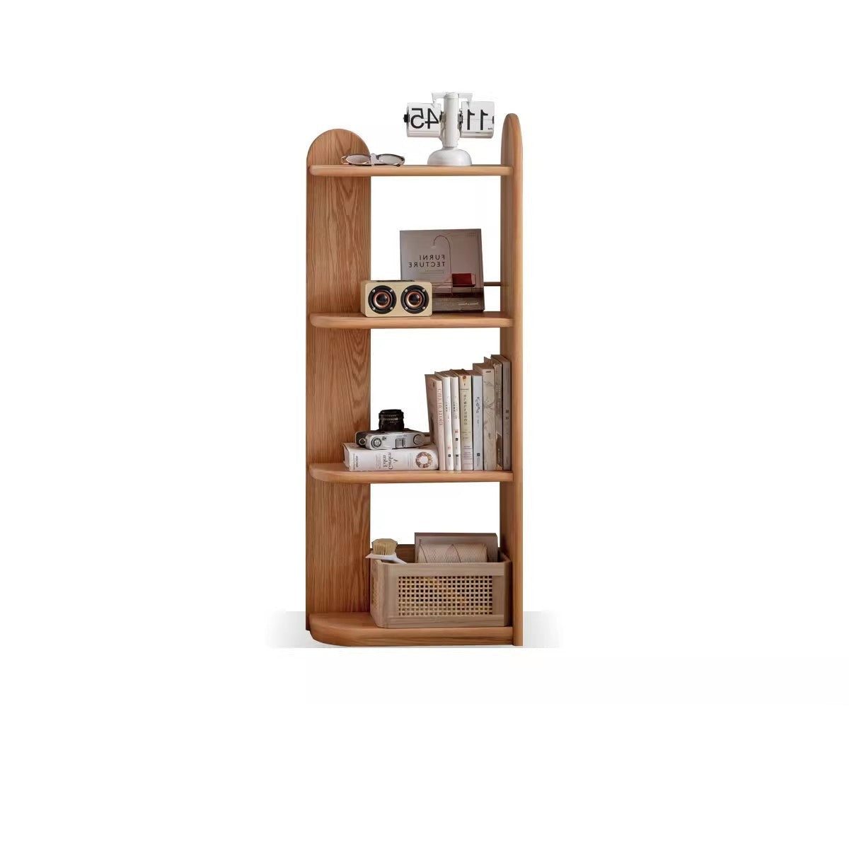Corner bookshelf oak"