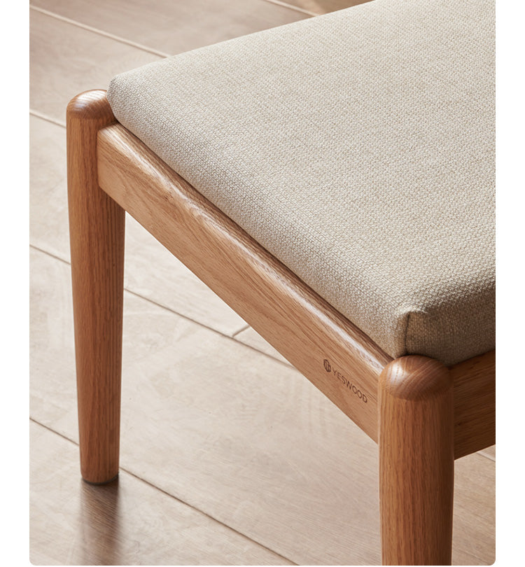 Oak Solid Wood Low Back Small Dining Chair