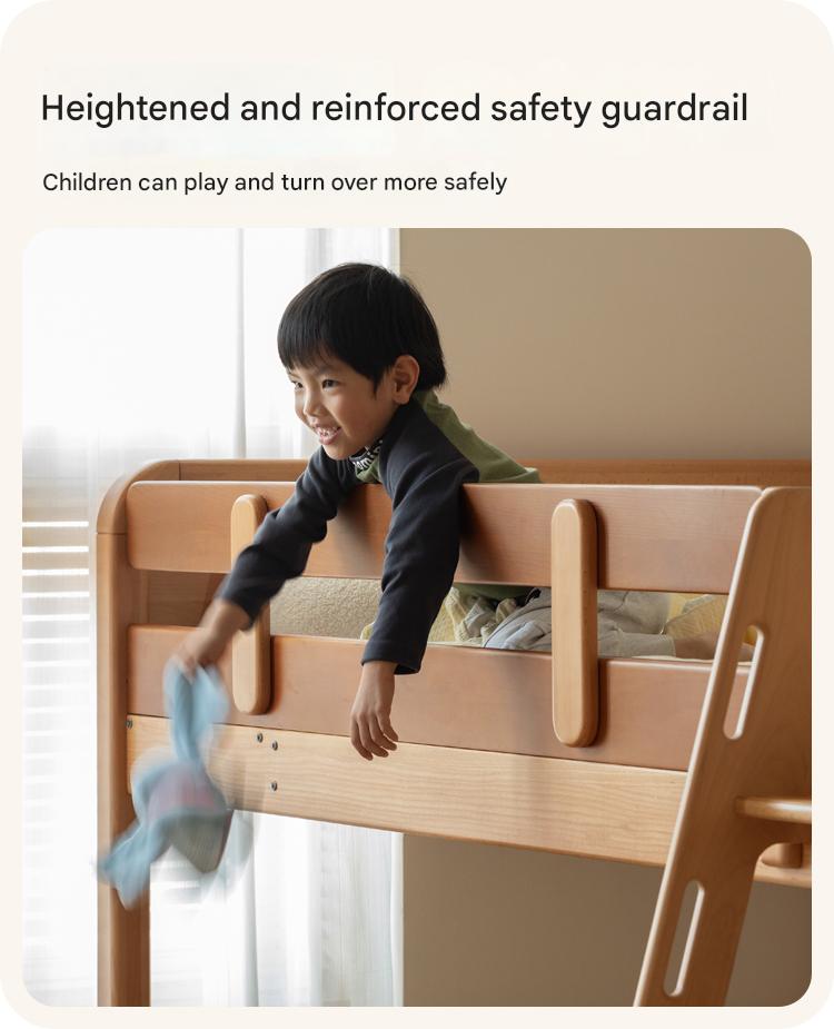 Beech Solid Wood Children's Bunk Bed.