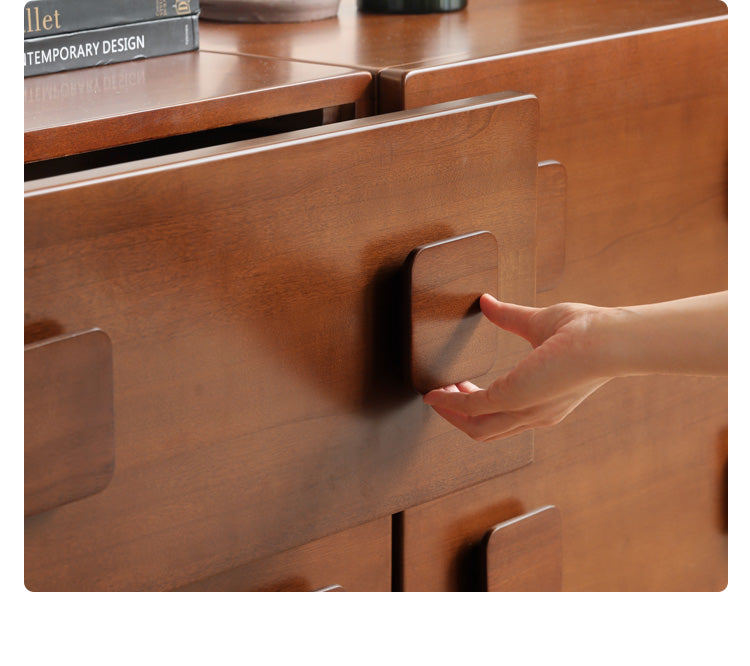 Poplar, Black Walnut, Ash, Cherry, Oak Solid Wood Retro Module Combination TV Cabinet.