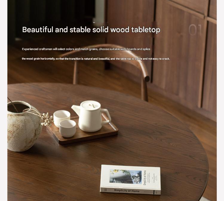 Ash, Black Walnut Solid Wood Modern Large Dining Table