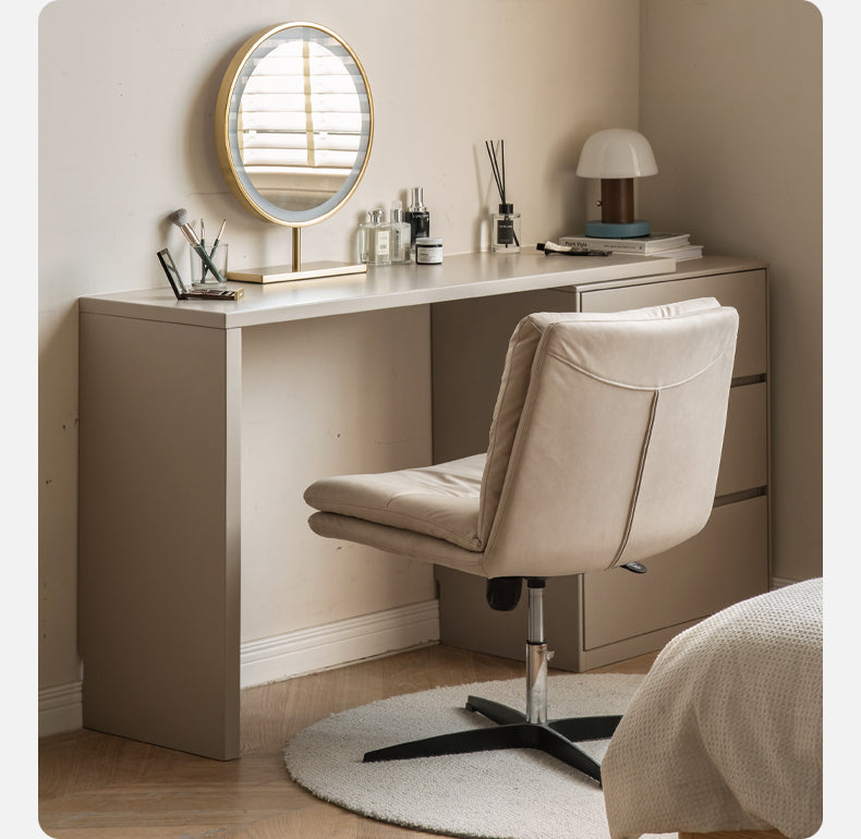 Poplar, Oak Solid Wood Telescopic Vanity Table Three Drawers.