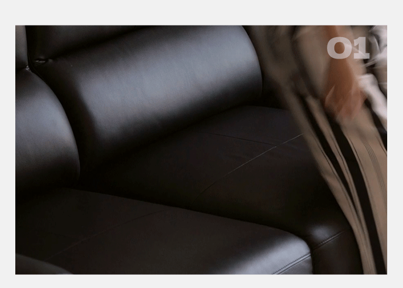 Genuine leather Sofa Bed Italian Light Luxury.