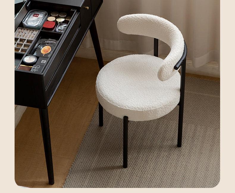 Fabric, Organic Leather Dressing Cream Style Makeup Stool