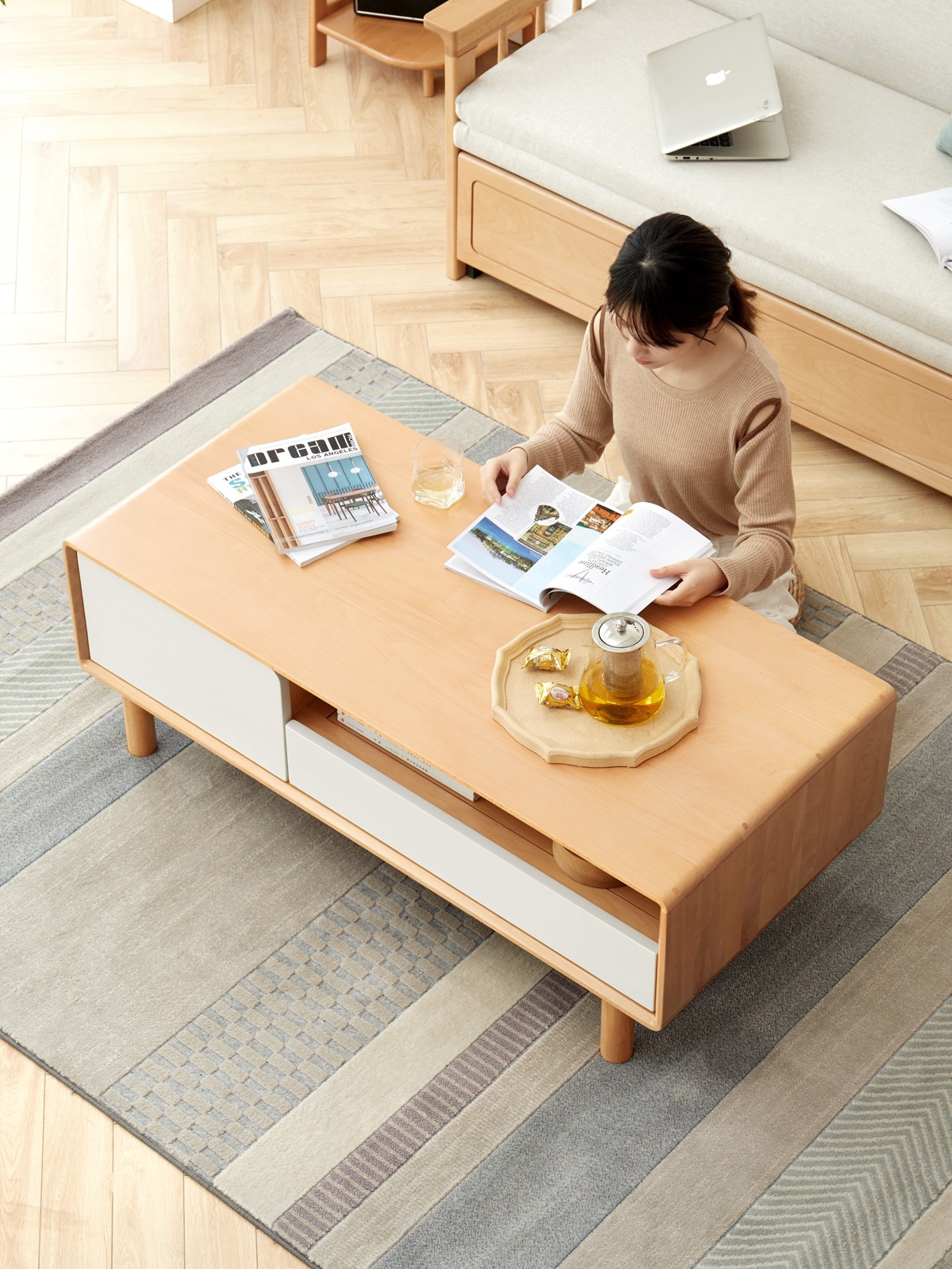 Beech Solid Wood Warm Coffee Table