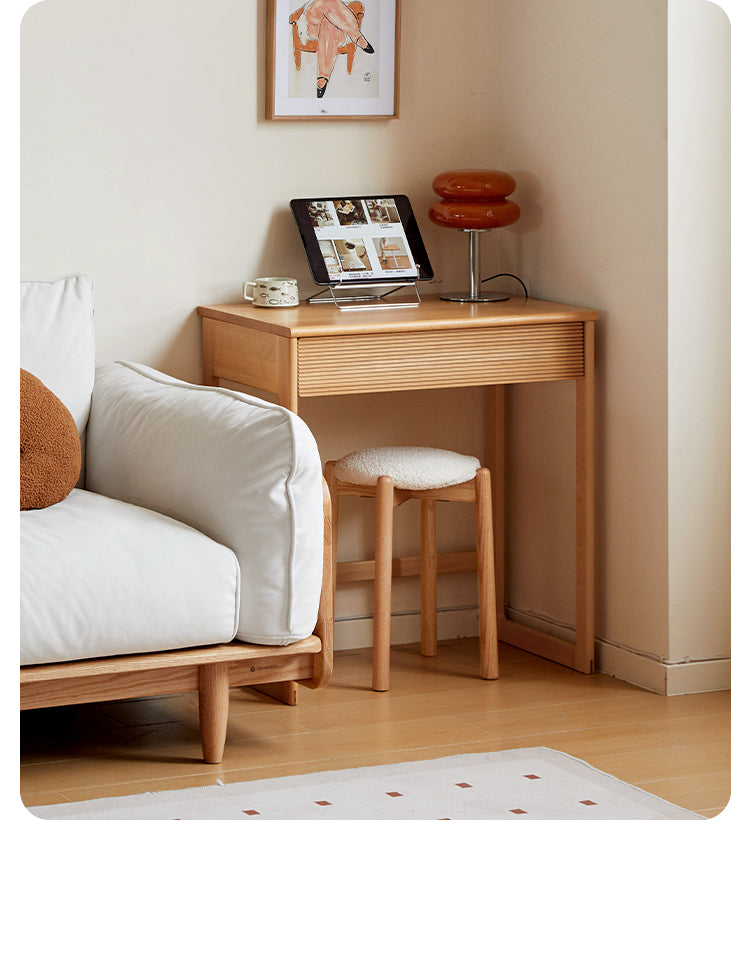 Beech Solid Wood Desk Nordic Nightstand.