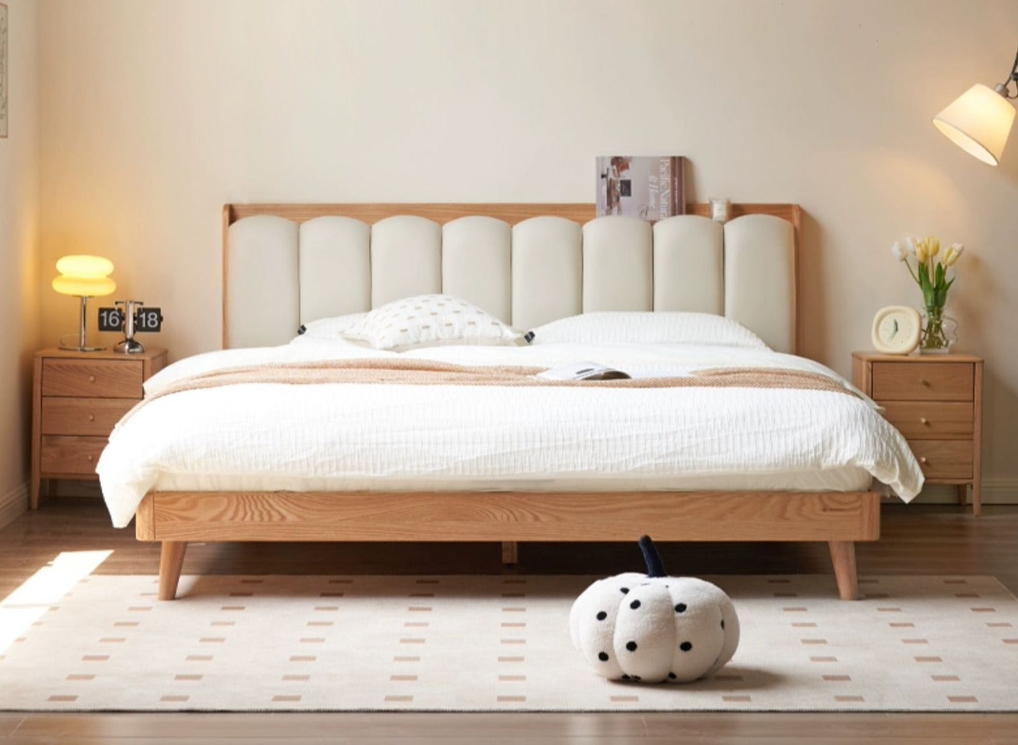 Beech, Oak Solid Wood Soft-Packe, Piano Key Bed