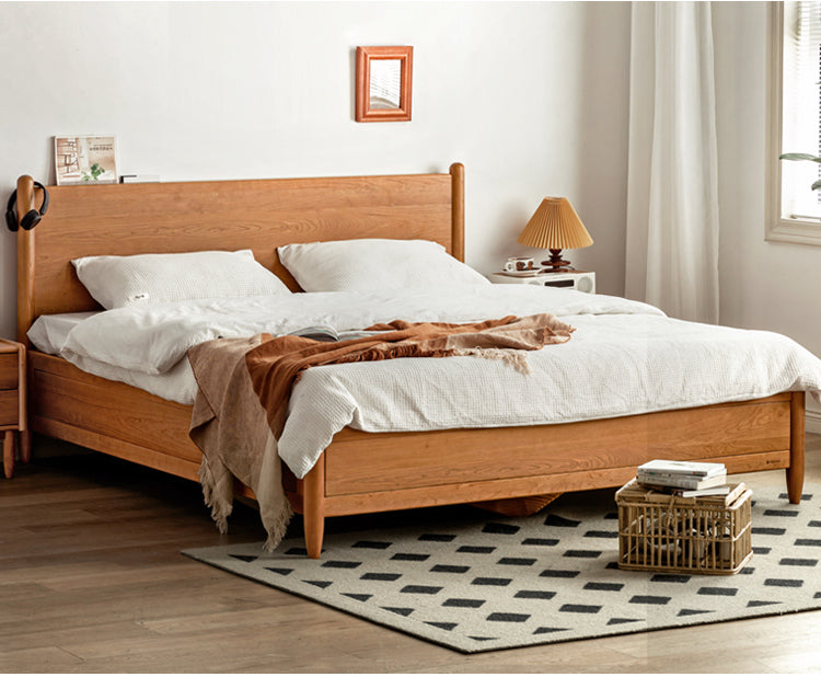 Cherry Wood, Black Walnut Solid Wood Box Bed