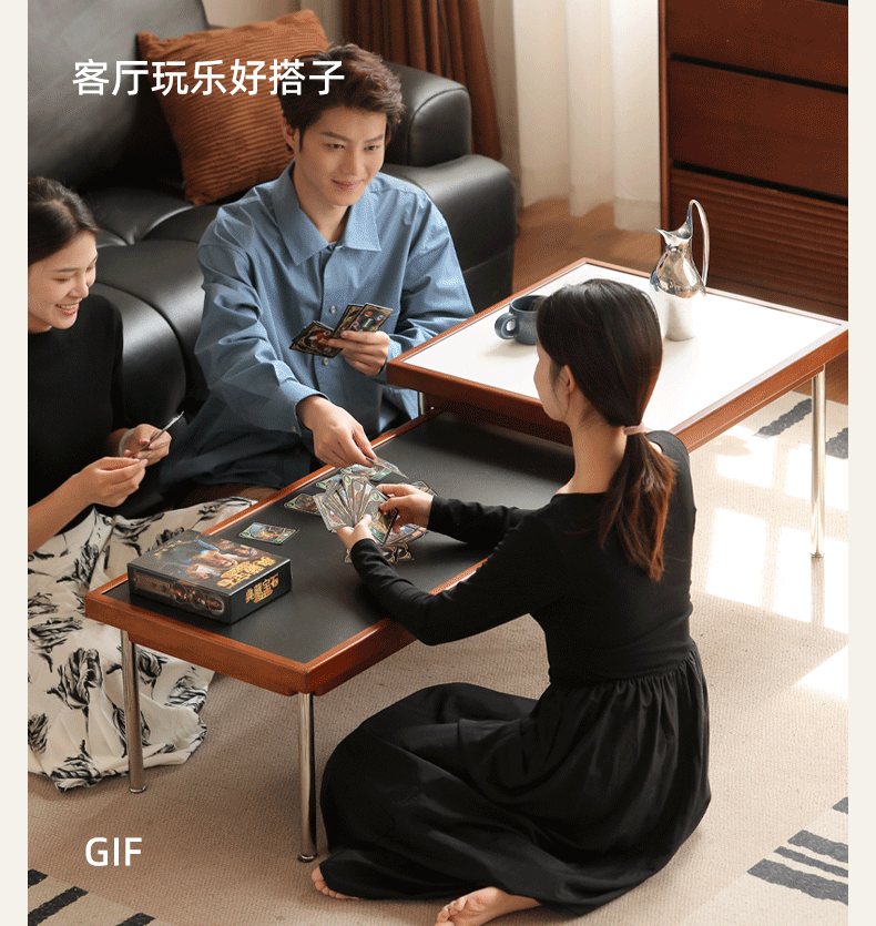 Poplar Solid Wood Ancient Square Coffee Table