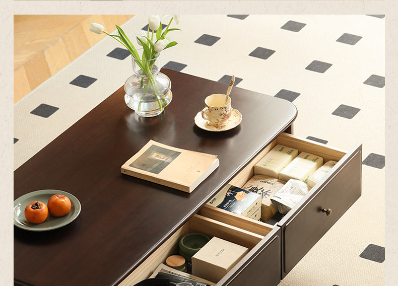 Poplar Solid Wood American Rectangular Coffee Table