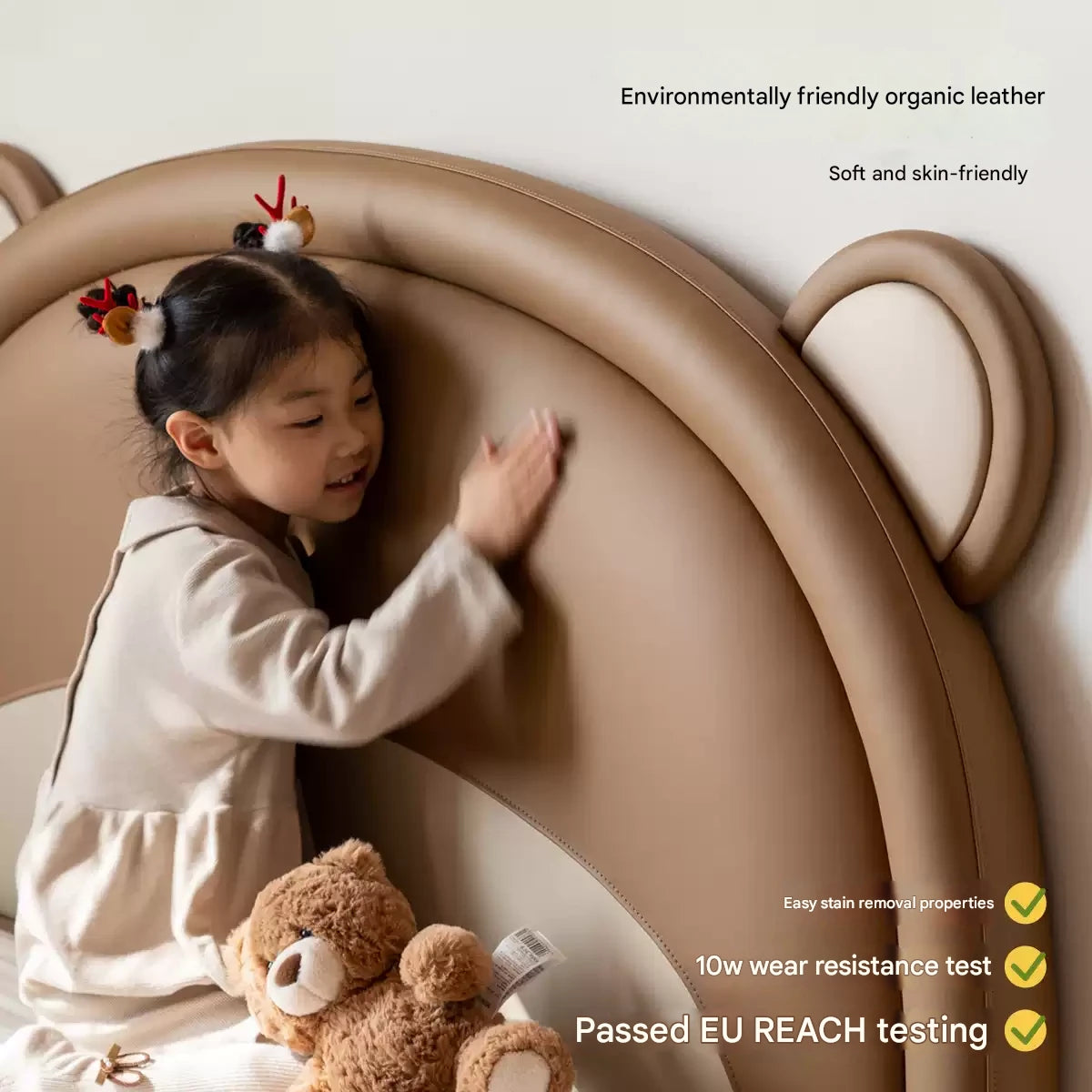 Organic Leather Children's Soft Bear Bed