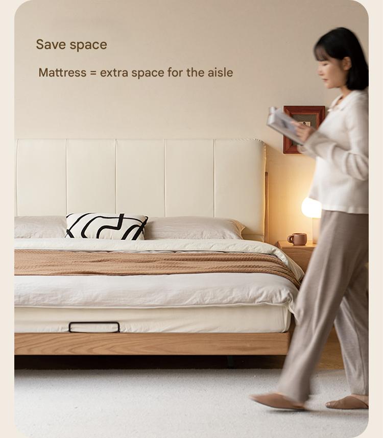 Oak Solid Wood Modern Simple Soft Leaning Bed