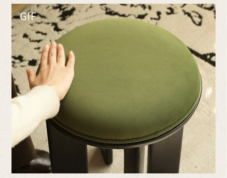 Oak, Beech Solid Wood, Solid RubberWood French Retro Round Stool