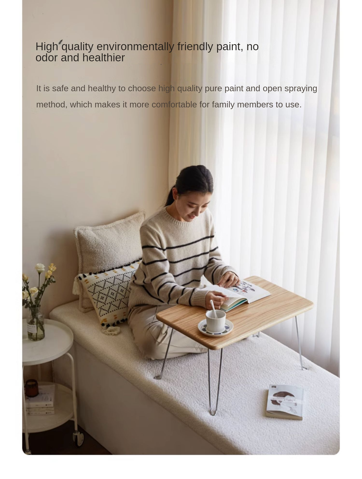 Oak Solid Wood Foldable Bay Window Table