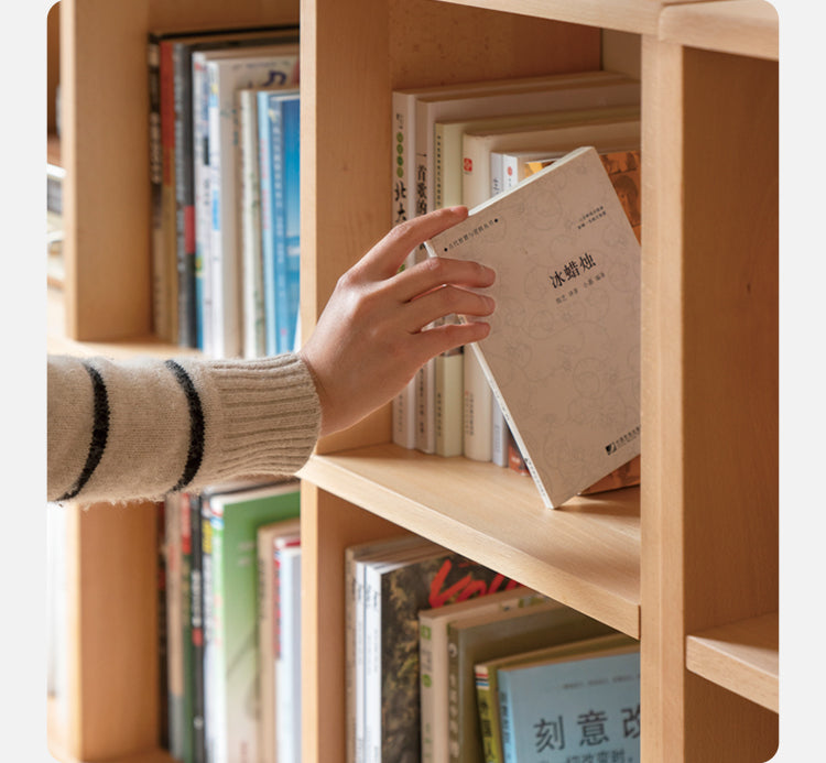 Beech, Oak Solid Wood Bookshelf Bookcase Free Combination