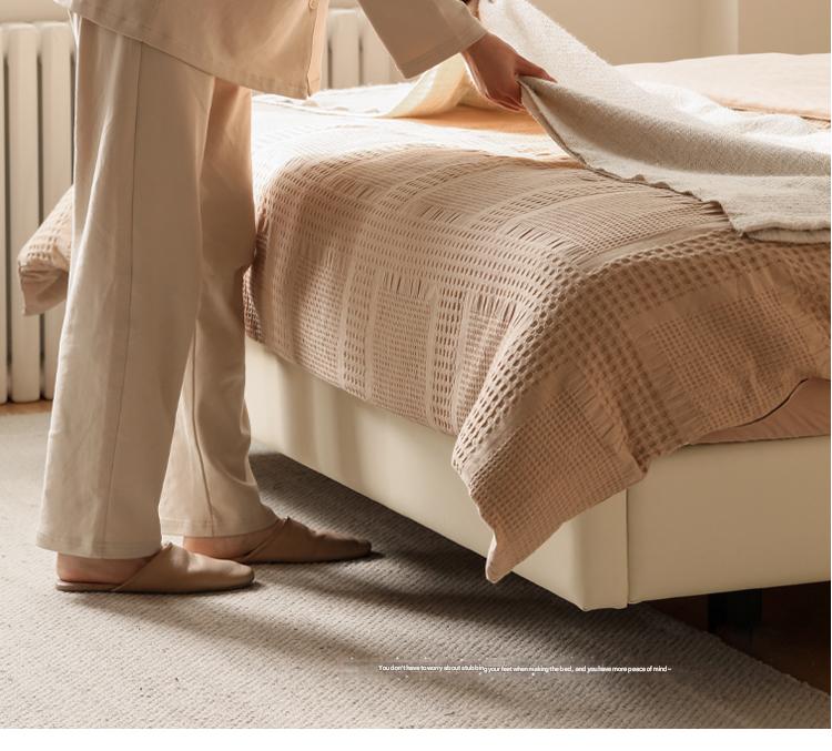 Suspended Organic Leather Bed, Genuine Leather Bed