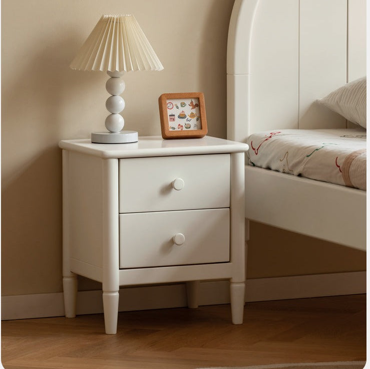 Poplar Solid Wood American White Kids Nightstand