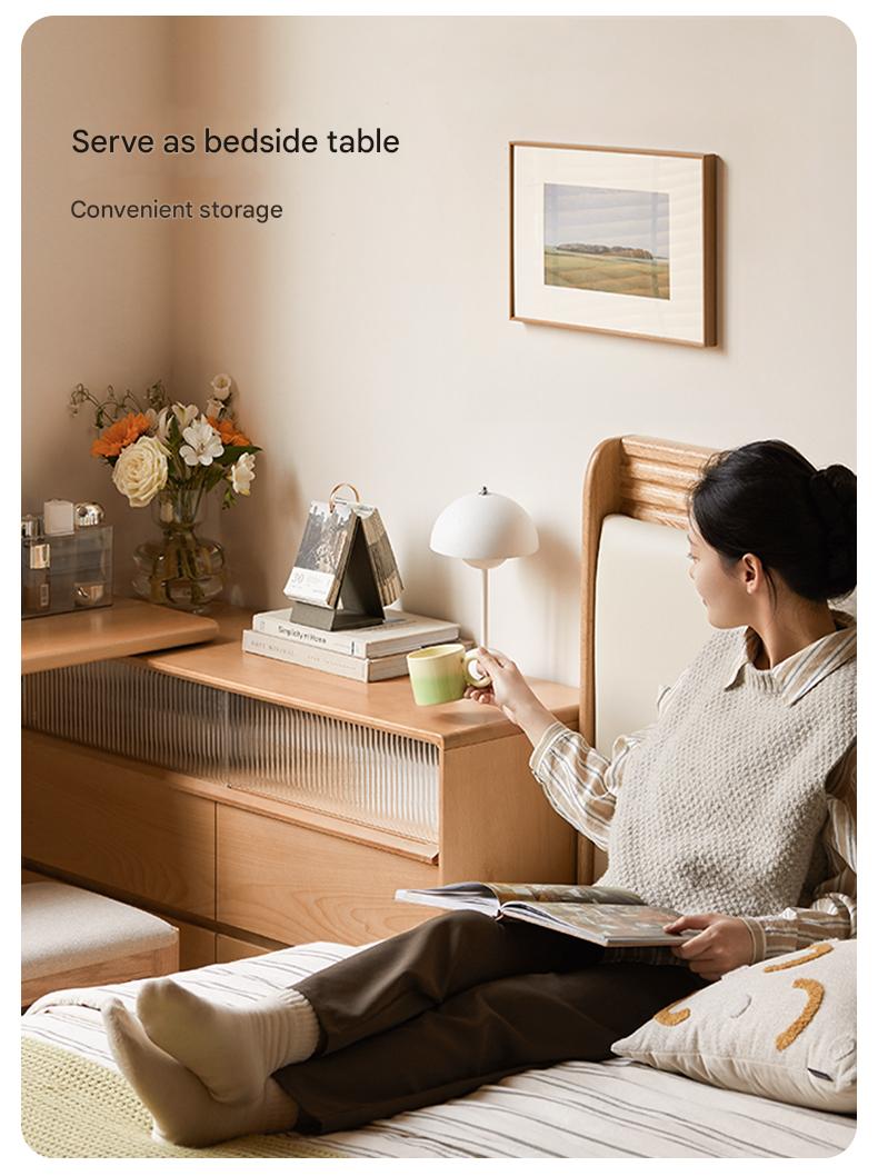 Beech Solid Wood L-Shaped Corner Storage Cabinet, Dressing table.