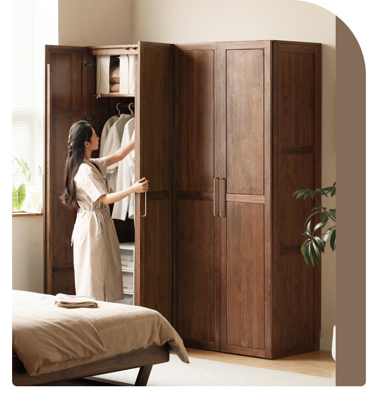Black Walnut Solid Wood Wardrobe"