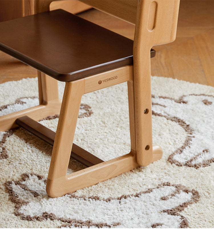 Beech Solid Wood Children's Multi-function Step Ladder Chair.