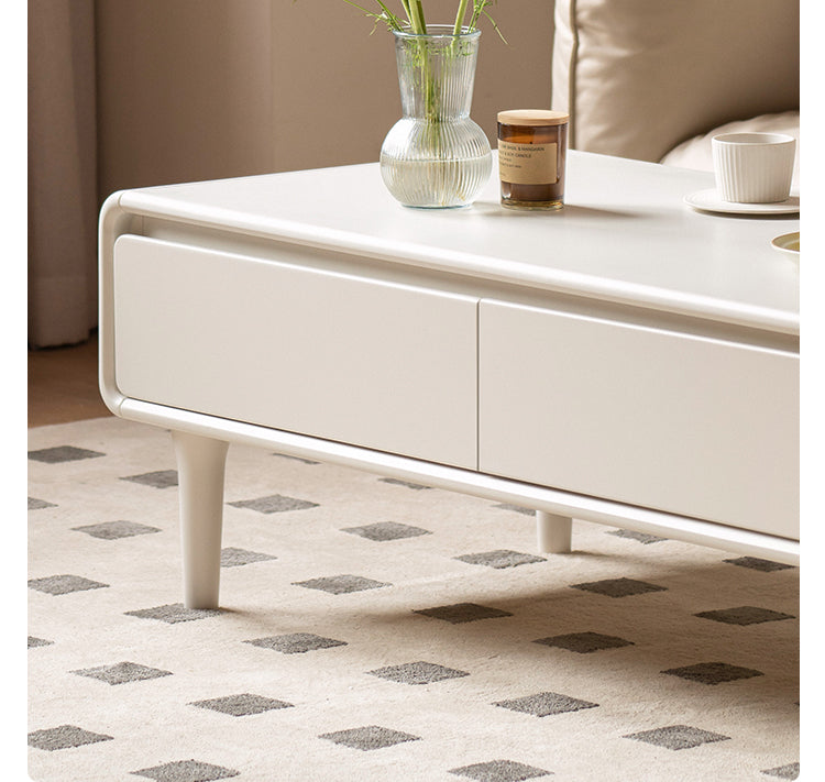 Rubber Wood Cream Coffee Table