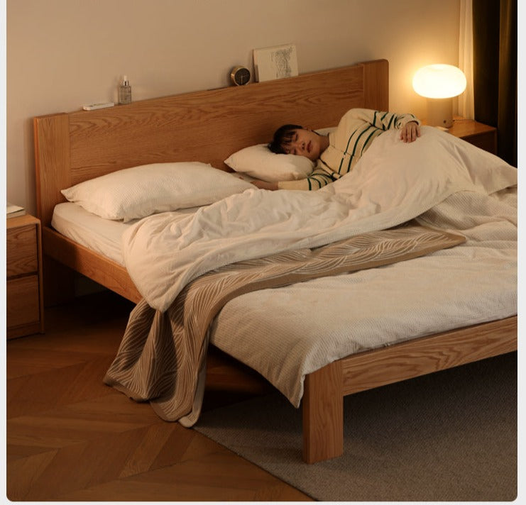 Oak, Rubberwood Solid Wood Bed - SPECIAL PRICE