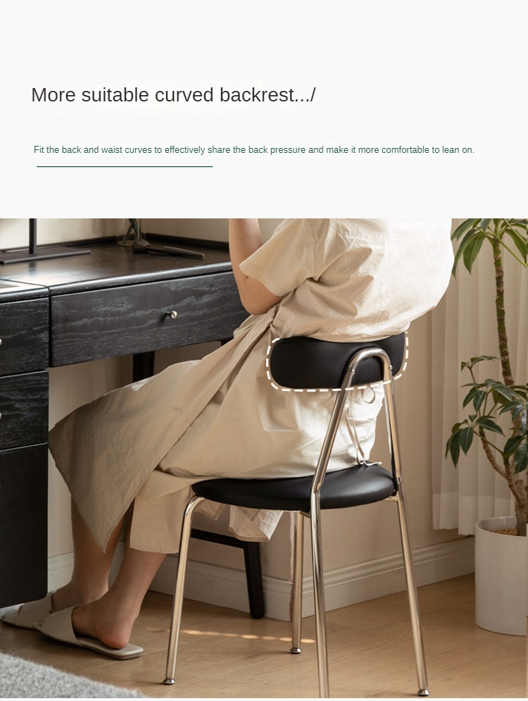 Makeup Soft White/Black Chair