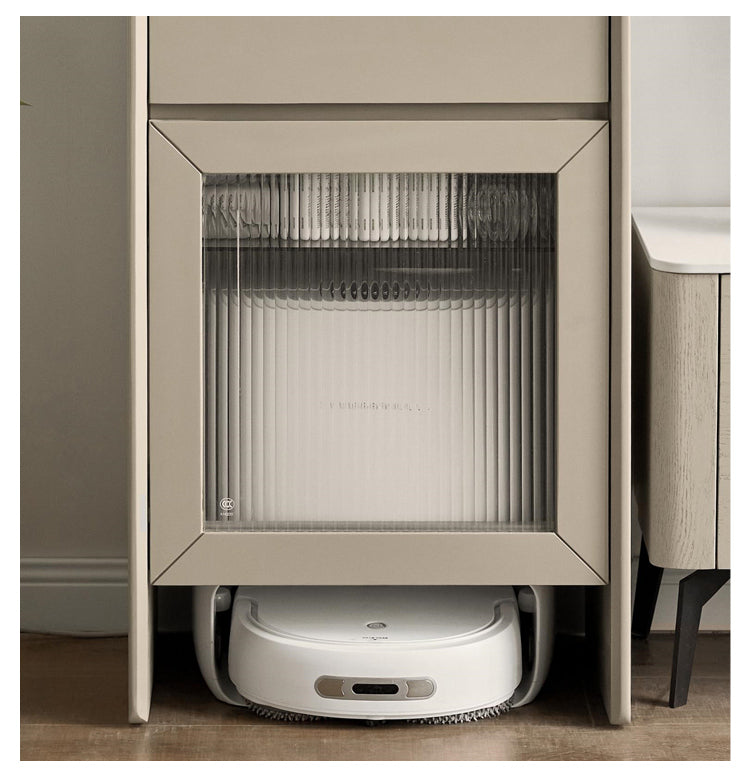 Ash solid wood side cabinet rock slab side cabinet robot storage cabinet"