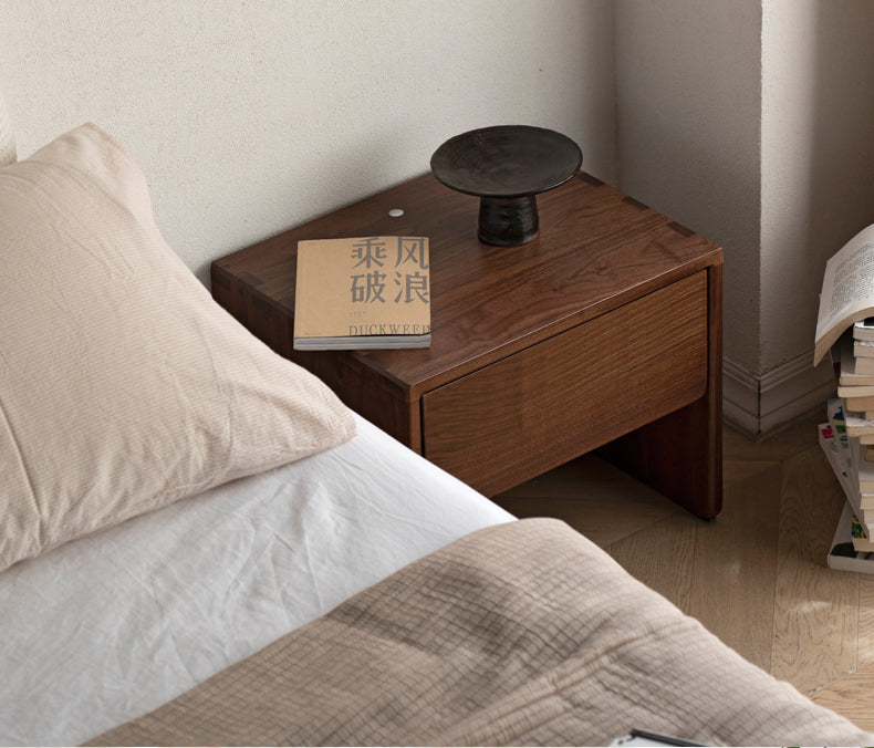 Black Walnut, Ash Solid Wood Simple Modern Nightstand
