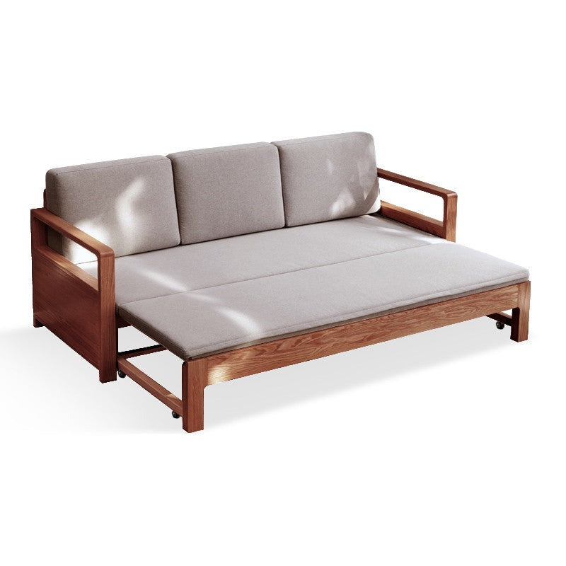 Oak, Ash Solid Woof Folding Storage Sofa Bed.