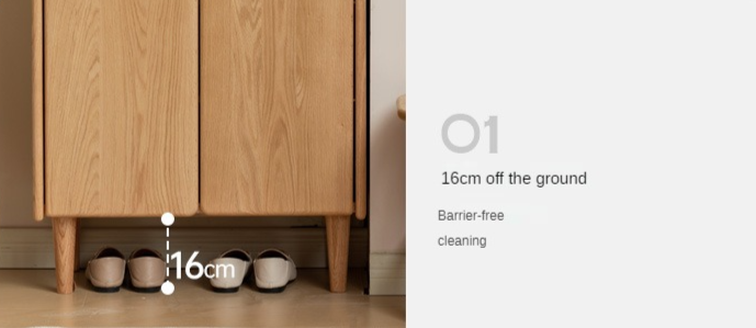 Oak Solid Wood Shoe Cabinet