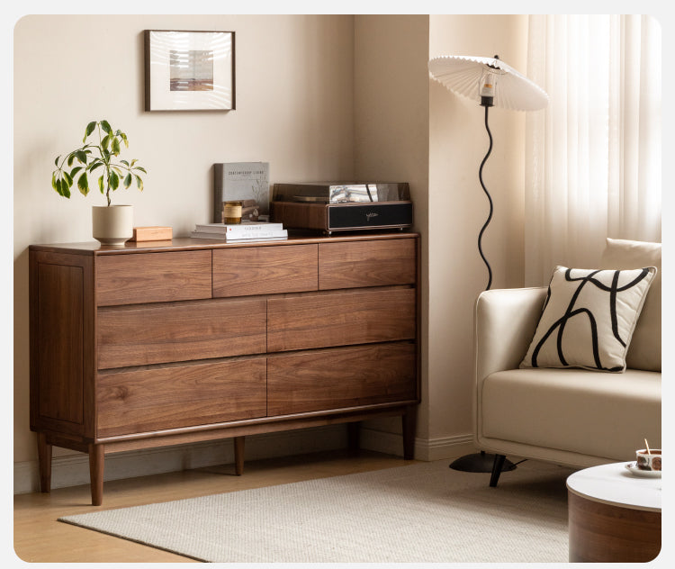 Black Walnut, Ash Solid Wood Chest of Drawers