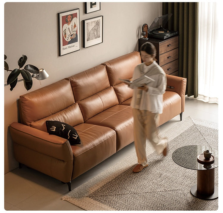 Genuine Leather Electric high back Sofa