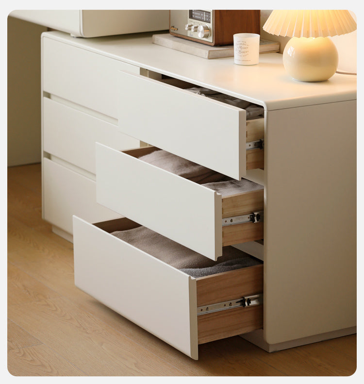 Poplar Solid Wood, Solid Rubberwood L-Shape Dressing Table