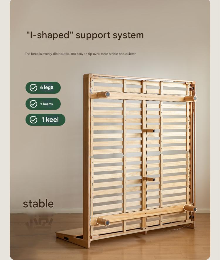 Oak Solid Wood Modern Suspension Bed