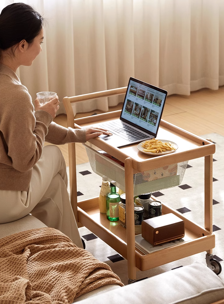 Beech Solid Wood Modern Side Table