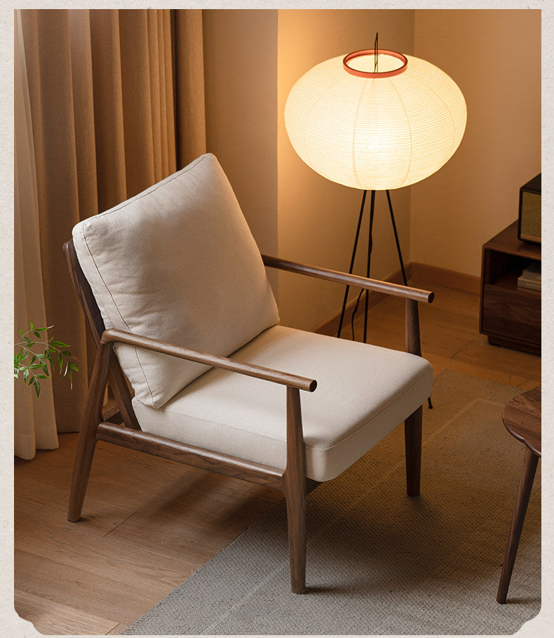 Ash Solid Wood genuine leather, fabric Sofa Chair