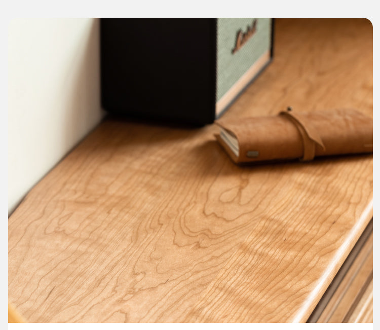 Cherry, Poplar Solid Wood Floor TV Cabinet.