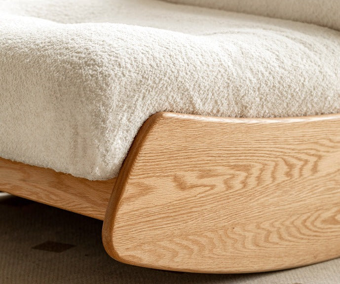 Oak, Beech Solid Wood Sheep Velvet-Cloud Cotton Leisure Chair)