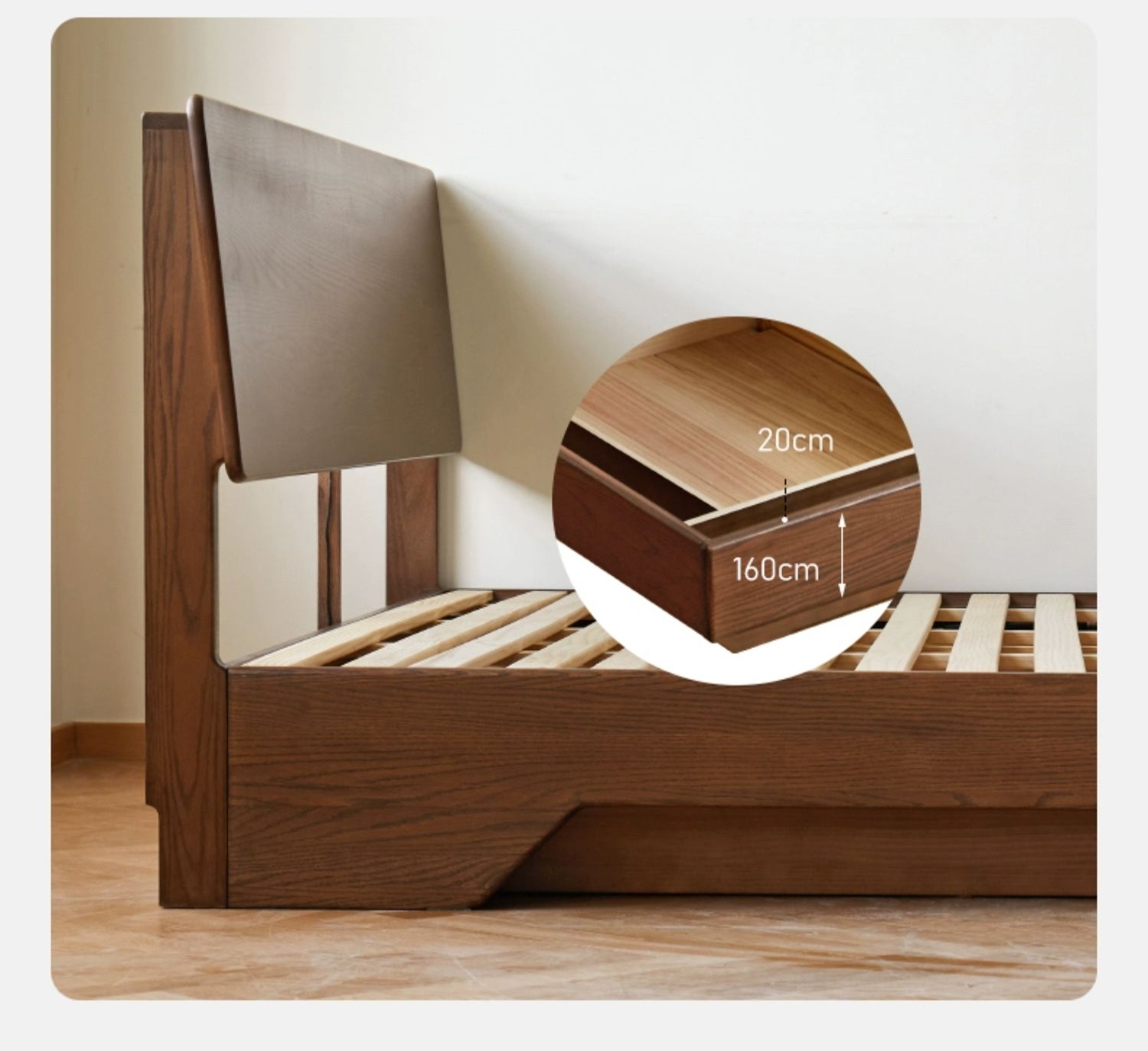 Black Walnut, Oak Suspended Luminous Box Bed