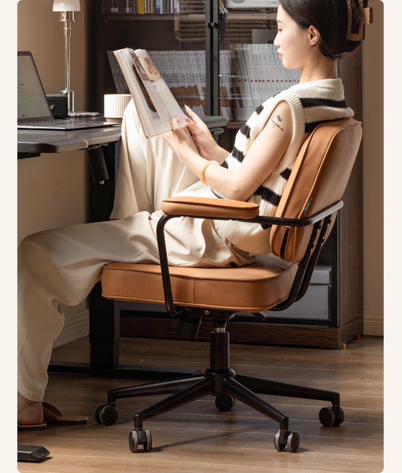 Genuine Leather, Technical Fabric Office Chair.